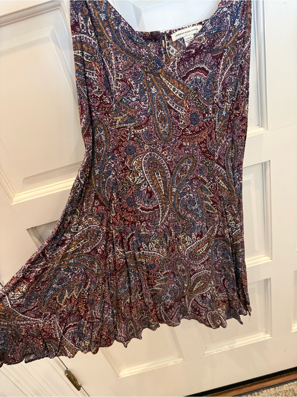 American Eagle Multicolor Paisley Print A-Line Dress